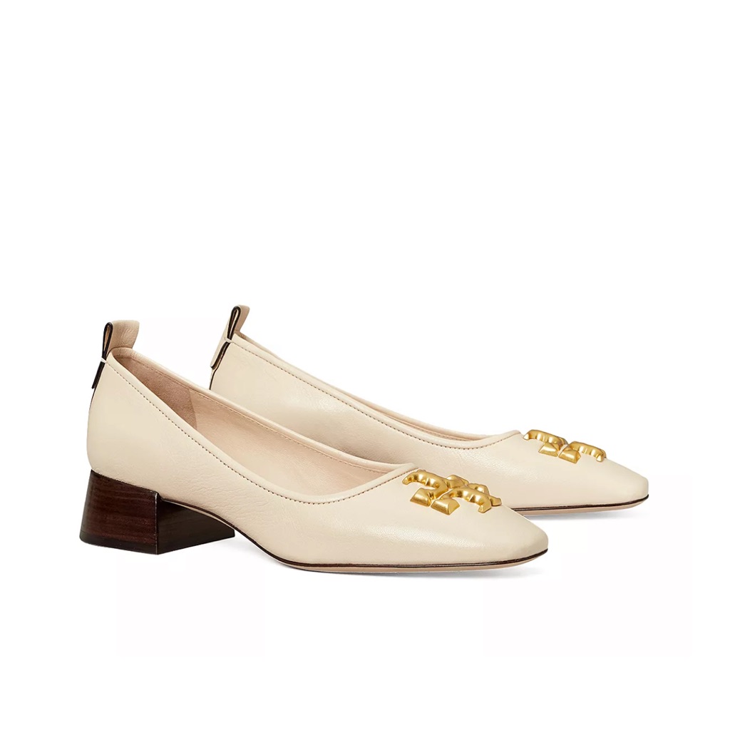 Tory Burch Elanor Leather Logo Pumps